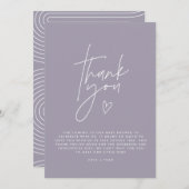 Babydusche danke Lila lila und modern Einladung (Vorne/Hinten)