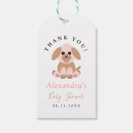 Babydusche Danke Neutral Personalisiert Puppy Geschenkanhänger