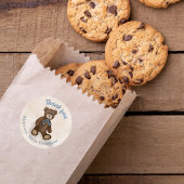 Babydusche Danke Niedlich Teddy Bear Runder Aufkleber