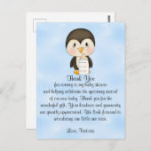 Babydusche Danke Pinguin Postkarte (Vorne/Hinten)
