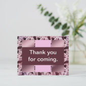 Babydusche Danke Pink Lila Quilt Postkarte (Stehend Vorderseite)