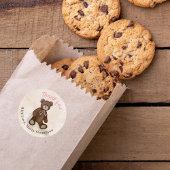 Babydusche Danke Pink Teddy Bear Runder Aufkleber