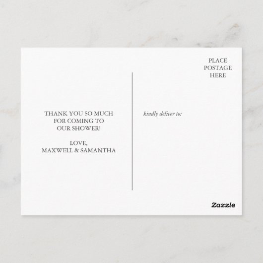 Babydusche Danke Postcard Pumpkin & Fox Postkarte (Rückseite)