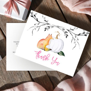 Babydusche Danke Postcard Pumpkin & Fox Postkarte