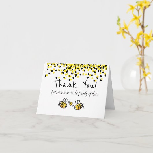 Babydusche Dankeschön Karte (Gelbe Blume)