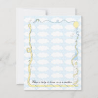 Babydusche Dankeschön Karte, Gelb/Blau Schloss