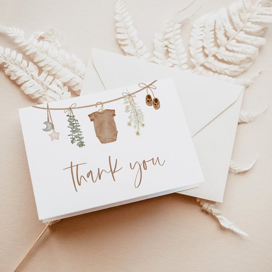 Babydusche Dankeschön-Karte, geschlechtsneutrales Dankeskarte