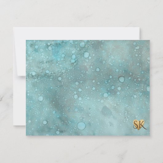 Babydusche Dankeschön Karte "Gold Delphine Mama Ba (Rückseite)