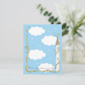 Babydusche Dankeschön Karte, Gold/Silber-Schloss Dankeskarte (Stehend Vorderseite)