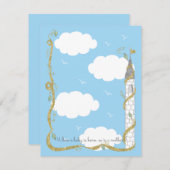 Babydusche Dankeschön Karte, Gold/Silber-Schloss Dankeskarte (Vorne/Hinten)