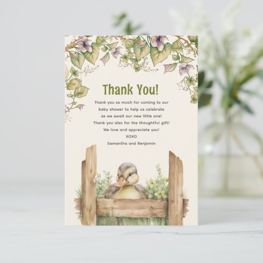 Babydusche Dankeskarte (Stehend Vorderseite)