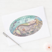 Babydusche Datum Aufkleber für Meerjungfrau und Ba (Umschlag)