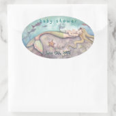 Babydusche Datum Aufkleber für Meerjungfrau und Ba (Tasche)