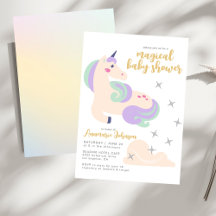 Babydusche de unicornio de color pastel mágico