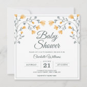 Babydusche Delikate Blume Orangefarbene Gesichtsfa Einladung (Vorderseite)