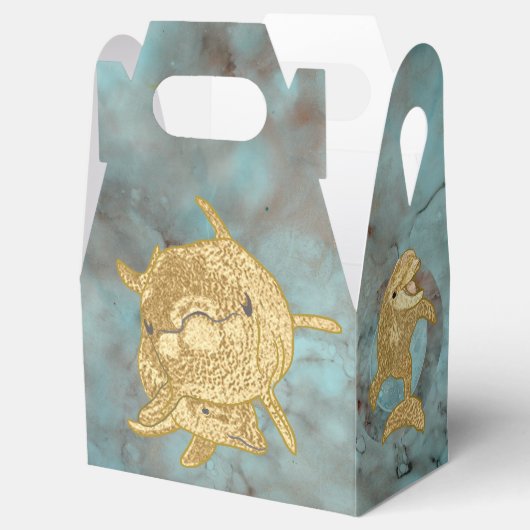 Babydusche Delphinen Mama und Baby Geschenkschachtel (Geöffnet)