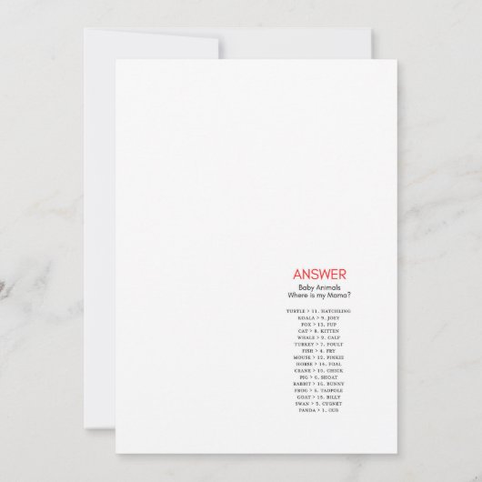 Babydusche der Camouflage - Name, 12x18 Einladung (Rückseite)