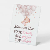 Babydusche der Girl Wait Bear Pedestal Schild (Vorderseite)