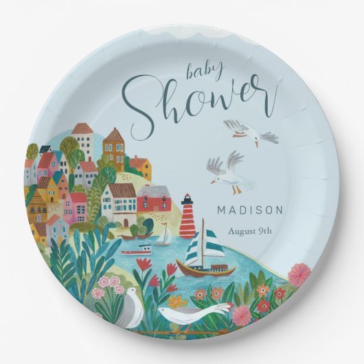 Babydusche der Küstenwache Party Pappteller (Vorderseite)