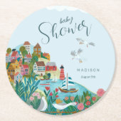 Babydusche der Küstenwache Party Runder Pappuntersetzer (Vorderseite)