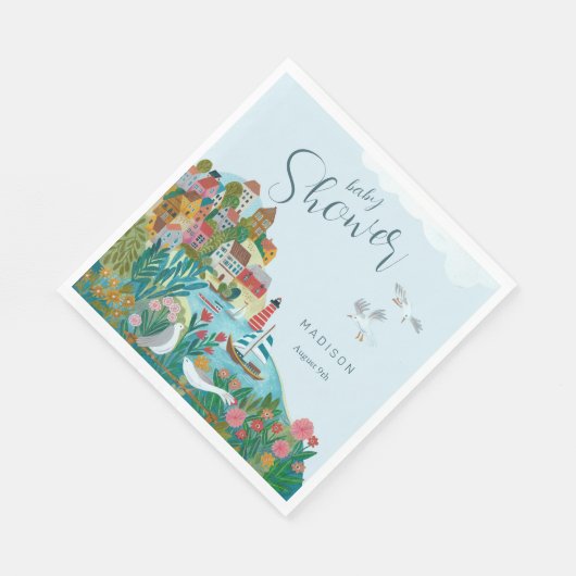 Babydusche der Küstenwache Party Serviette (Ecke)