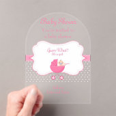 Babydusche der Mädchen Clear Akryllische Einladung (Insitu (Handheld))