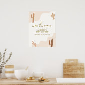Babydusche des Geschlechts "Neutral Boho Cactus" W Poster (Küche)