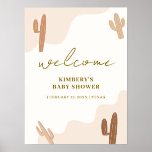 Babydusche des Geschlechts "Neutral Boho Cactus" W Poster