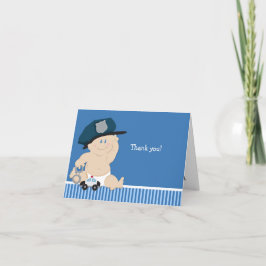 Babydusche des Polizeibeamten Faltkarte Dankeskarte