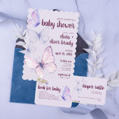 Babydusche | Diaper Raffle | Lila Begleitkarte