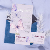 Babydusche | Diaper Raffle | Lila Begleitkarte