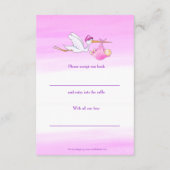 Babydusche, die Storchenbuchwettkarten Begleitkarte (Rückseite)