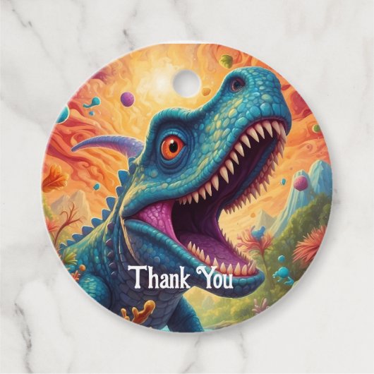 Babydusche Dino-Mite Geschenkanhänger (Vorderseite)