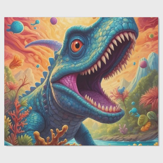 Babydusche Dino-Mite Geschenkpapier (Flach)