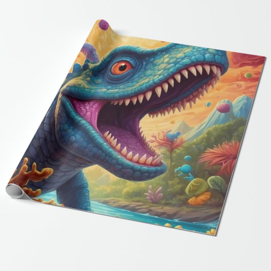 Babydusche Dino-Mite Geschenkpapier (Ungerollt)