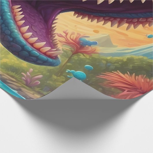 Babydusche Dino-Mite Geschenkpapier (Ecke)