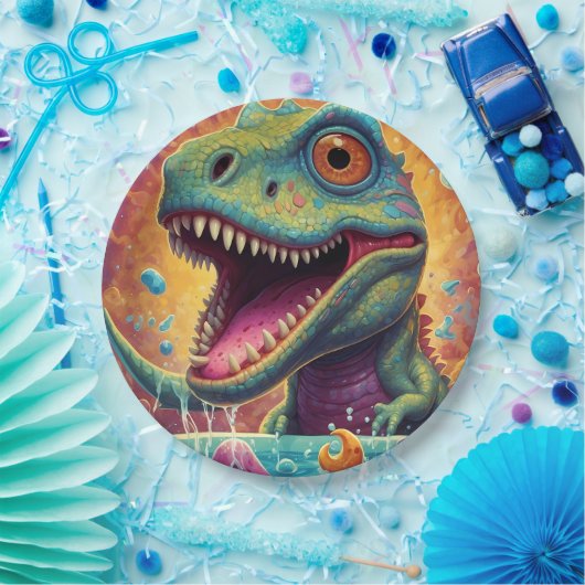 Babydusche Dino-Mite Pappteller (Party)