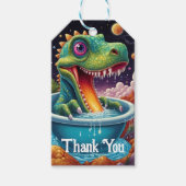 Babydusche Dino-Mite-Party-Design Geschenkanhänger (Vorderseite)