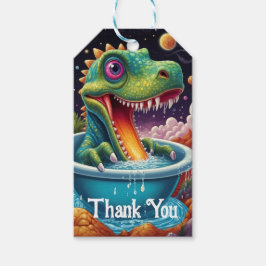 Babydusche Dino-Mite-Party-Design Geschenkanhänger