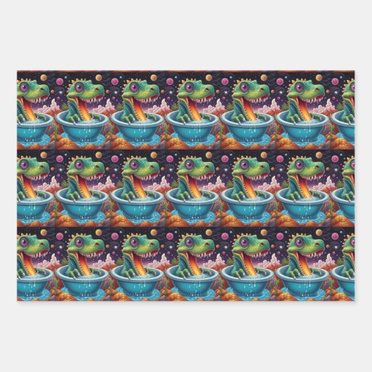 Babydusche Dino-Mite-Party-Design Geschenkpapier Set (Vorderseite 3)