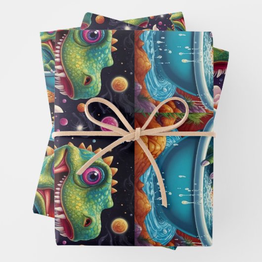 Babydusche Dino-Mite-Party-Design Geschenkpapier Set (Beispiel)