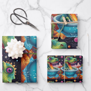 Babydusche Dino-Mite-Party-Design Geschenkpapier Set