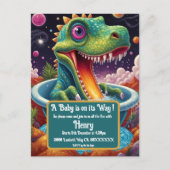 Babydusche Dino-Mite-Party-Design Postkarte (Vorderseite)