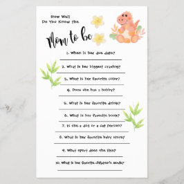 Babydusche Dinosaurier Wie gut Sie wissen, Karte