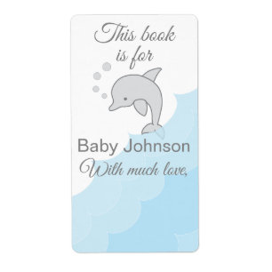 Babydusche "Dolphin Blue" Buchzeichen Blatt 8