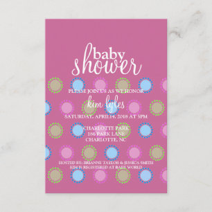 Babydusche - Dots - lila Einladung
