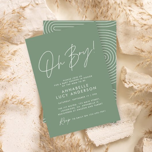 Babydusche Drehbuch modern schlanke, elegant Einladung