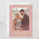 Babydusche Drehbuch moderne Rose rosa elegantes Fo Einladung (Rückseite)