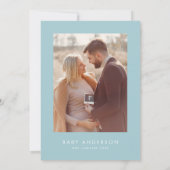 Babydusche Drehbuch modernes Baby Blue stylisches Einladung (Rückseite)