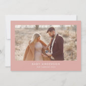 Babydusche Drehbuch Modernes, elegantes Foto Rose  Einladung (Rückseite)